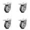 Service Caster 5 Inch Thermoplastic Rubber Swivel Bolt Hole Caster Set with Total Lock Brake SCC-BHTTL20S514-TPRB-4 - alternate 1